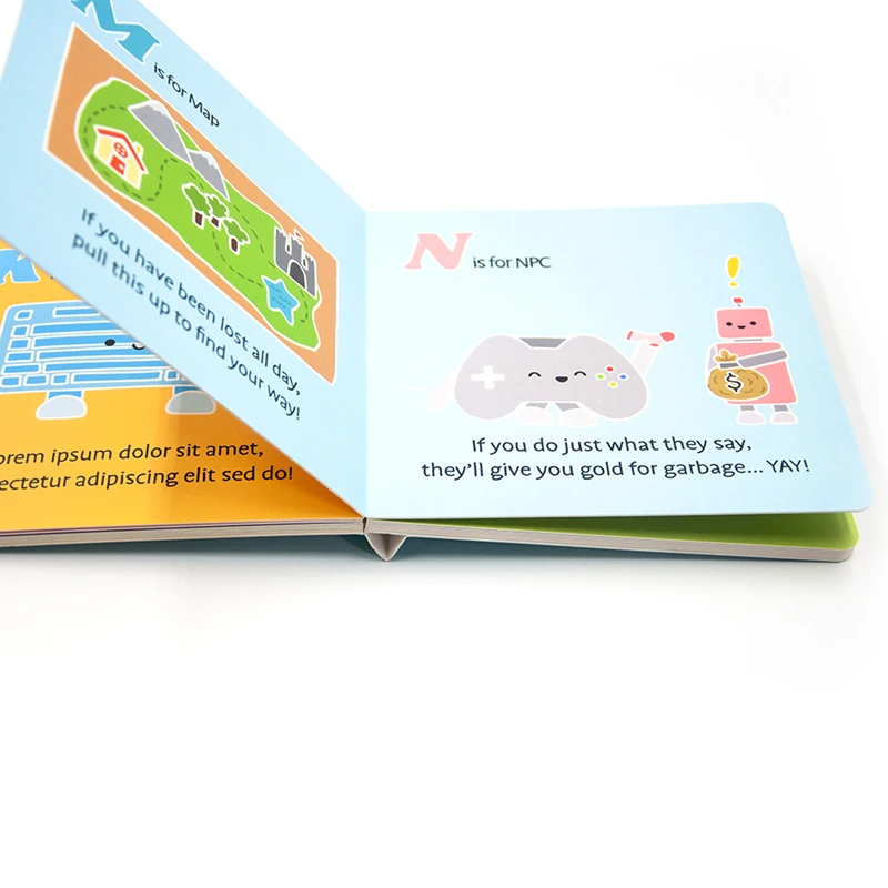 Custom Board Books For Children Baby Learning Korean Chinese English Kid Reading Cardboa Book Short Story Round Corner Printing