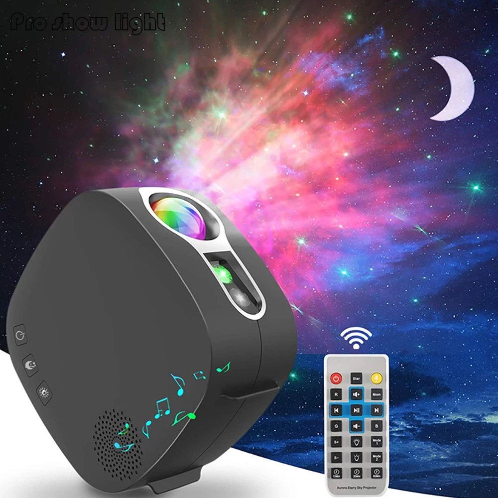 Projecteur Laser de ciel étoilé et de lune, éclairage de scène, effet Galax Nebula océan, lampe de nuit pour chambre d'enfants, fête avec haut-parleur de musique, Dj KTV