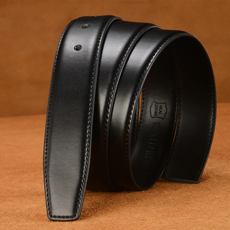 2.4cm 2.8cm 3.0cm 3.2cm 3.5cm 3.8cm Genuine Leather Belt No Buckle Pin Buckle Waist Strap Belts Boby Without Buckle Men Women