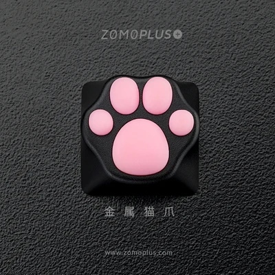 1pc zomo Aluminum & Silicone Kitty Paw Artisan Keycap cat pad CNC anodized aluminum body Compatible with Cherry MX switches