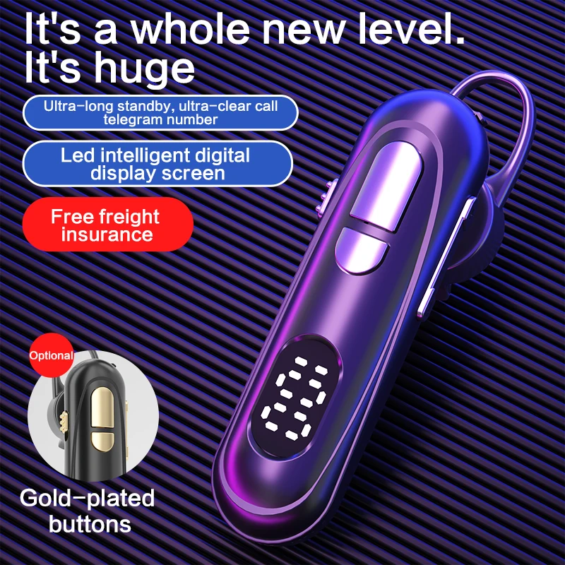 L19ไร้สายบลูทูธ5.1หูฟังดิจิตอลความจุจอแสดงผลพร้อมไมโครโฟนแฮนด์ฟรีชุดหูฟังบลูทูธไร้สายเพลงหูฟัง