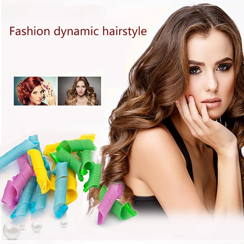 Imagen 2 del producto Rodillos para el cabello (30/45/55/65cm), forma de caracol, no forma de onda, rizos redondos en espiral, rizador de pelo suave, rulos mágicos para el cabello DIY