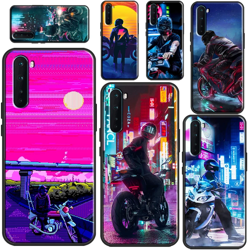 Neon Motorcycle Art Case For OnePlus 9 10 Pro Nord2 8T 9R Coque For OPPO Realme 8 Pro 8i C3 C21 GT Neo 2 Master