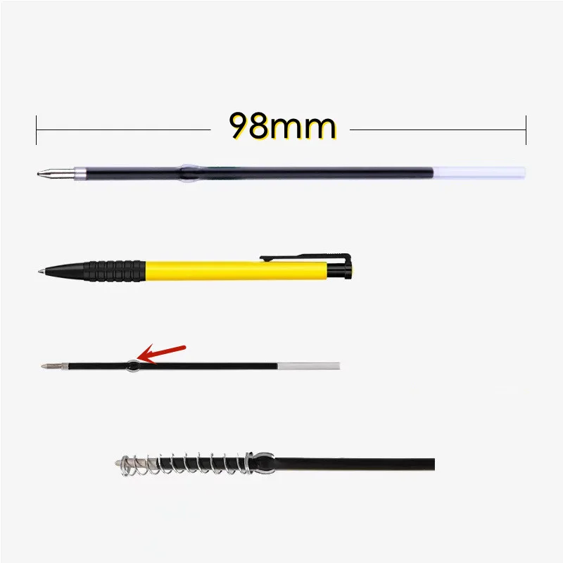 10 pcs Replacement Refill for 98mm Long Ballpoint Pen