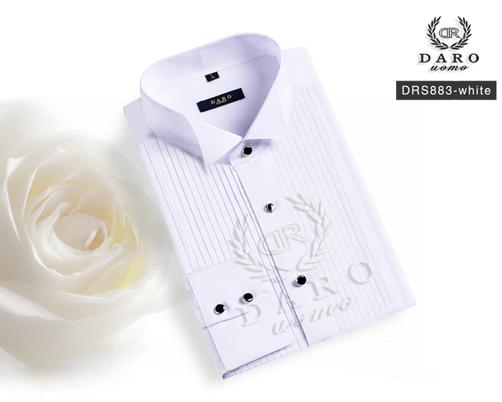DR DARO-camisas de esmoquin para hombre, camisa blanca para fiesta y boda, 2023, 883