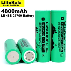 4PCS LiitoKala Lii-48S 3.7V 4800mAh 21700 Battery 9.6A Power 2C Rate Discharge Ternary Lithium batteries DIY Electric Bicycle