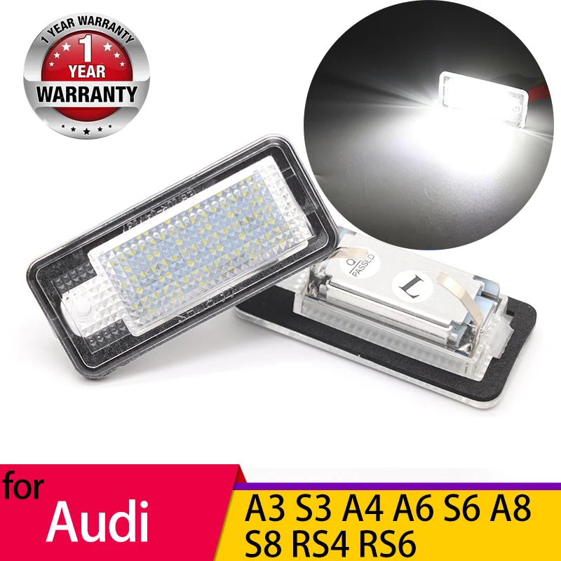 Canbus No Error LED rear number plate lamp for Audi Audi A3 8P S4 A4 B6 B7 RS4 A5 8F A6 C6 RS6 A8 S8 Q7 4L auto lights