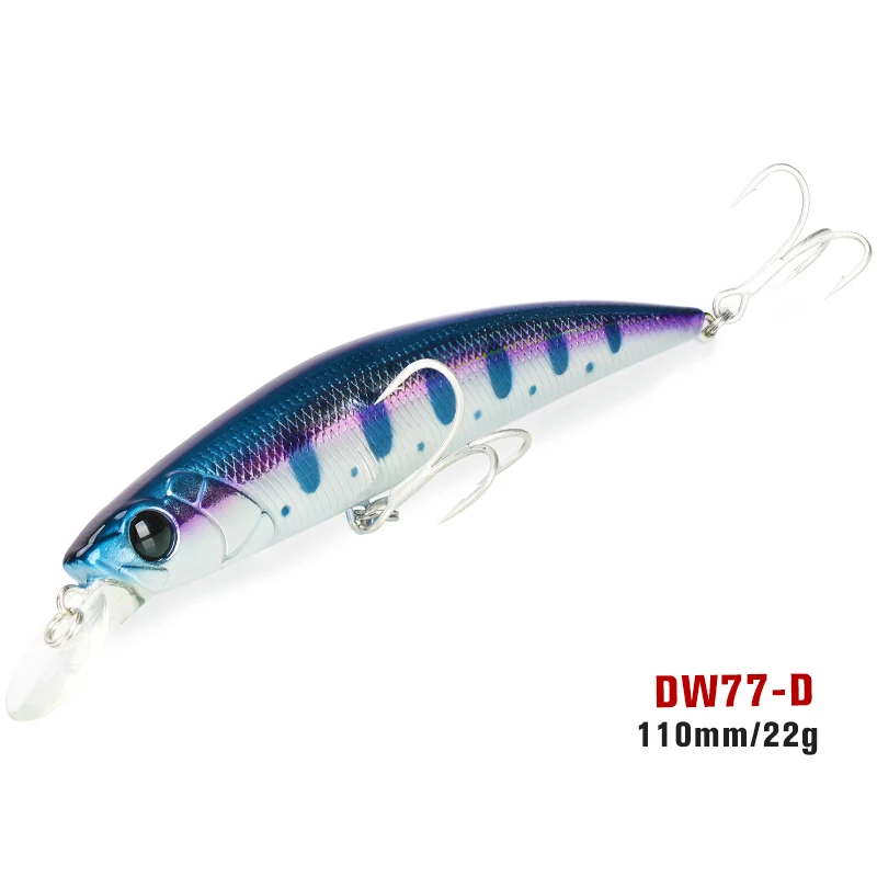 TSURINOYA 110S Sinking Minnow NEUE FARBE DW77 110mm 22g Große Forelle Hecht Seebarsch Meeresangeln Künstlicher harter Köder Jerkbait Wobble