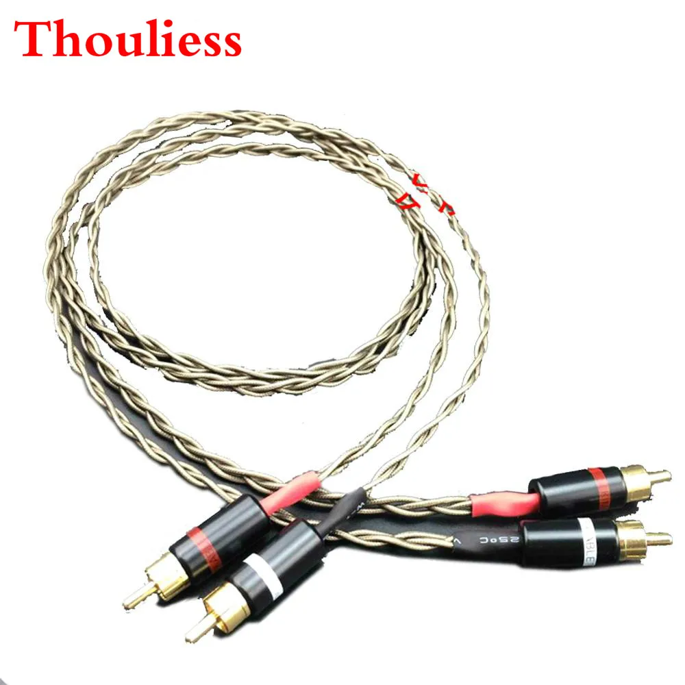 

Thouliess HIFI 2 RCA to 2 RCA Male Cable Nordost Odin Siver-plated RCA Audio Cable AV Audio Cable TV DVD Amplifier Speaker Wire