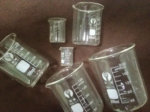 Béchers gradués en verre borosilicaté, petit type, 50ml, 100ml, 250ml chacun, 3 pièces