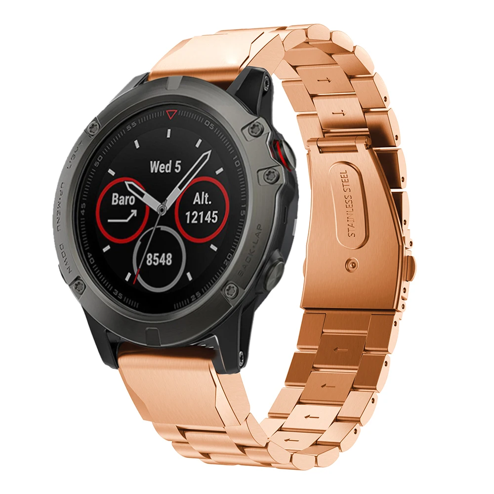 Paslanmaz çelik bant Garmin Fenix 5 5 S 5X 6S 6X 6 Pro öncüsü 935 akıllı izle bilezik hızlı Fit Metal kordonlu saat Correa