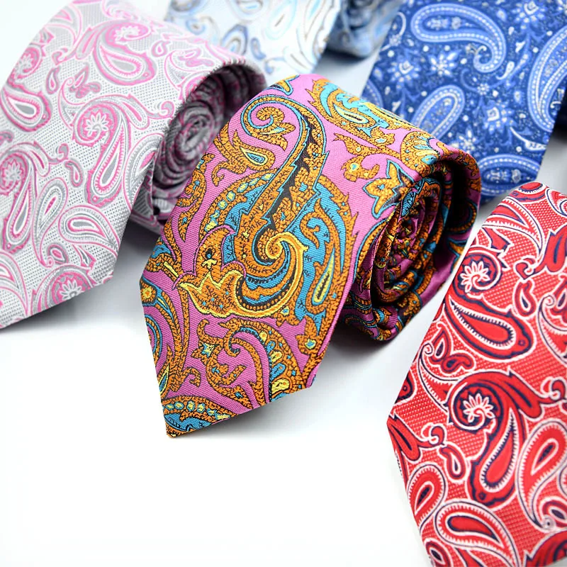 Paisley Tie For Men Cashew Pattern Polyester Business Suit 8Cm Tie Corbatas Para Hombre Regalos Novedades Accessories