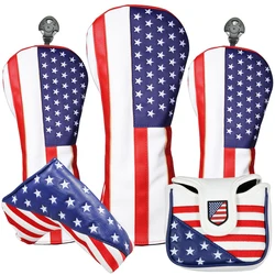 USA Golf Head Covers for Driver & Fairway Woods - Premium Leather Headcovers, Designed to Fit All Woods and Drivers