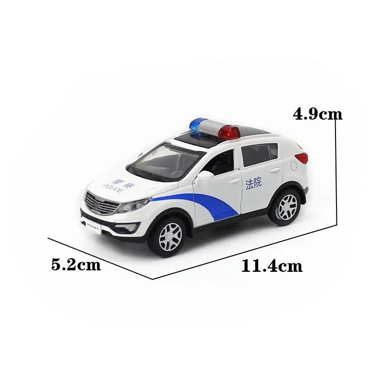 Caipo 1:39 Pull-back KIA Sportage R Police-Car Alloy  Diecast Metal Model Car For Collection & Gift & Decoration