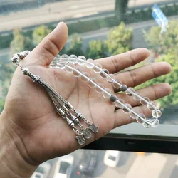 Crystal Tasbih White transparent Crystal Muslim 33 prayer beads bracelet Misbaha beads Rosary Islamic accessories eid gift