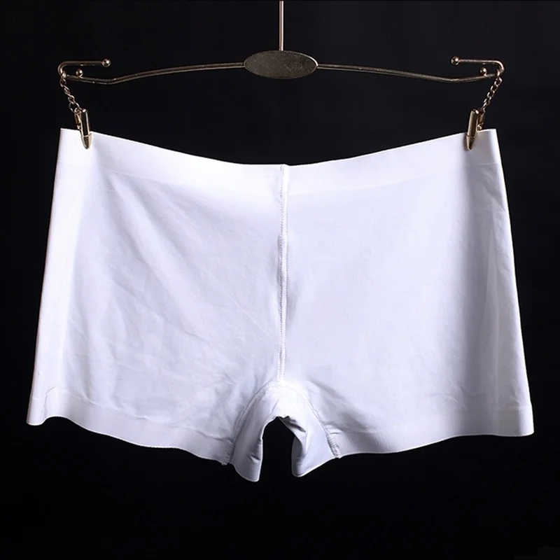 Boxer en soie glacée pour femme, pantalon de sécurité anti-vide pour femme, respirant, quatre coins, couleur unie, lime en coton, objectifs, été,