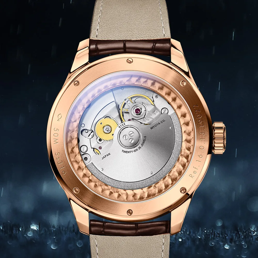 luxury brand mens automatic watches,men wrist watch LOBINNI Switzerland man mechanical wristwatch waterproof clock reloj hombre