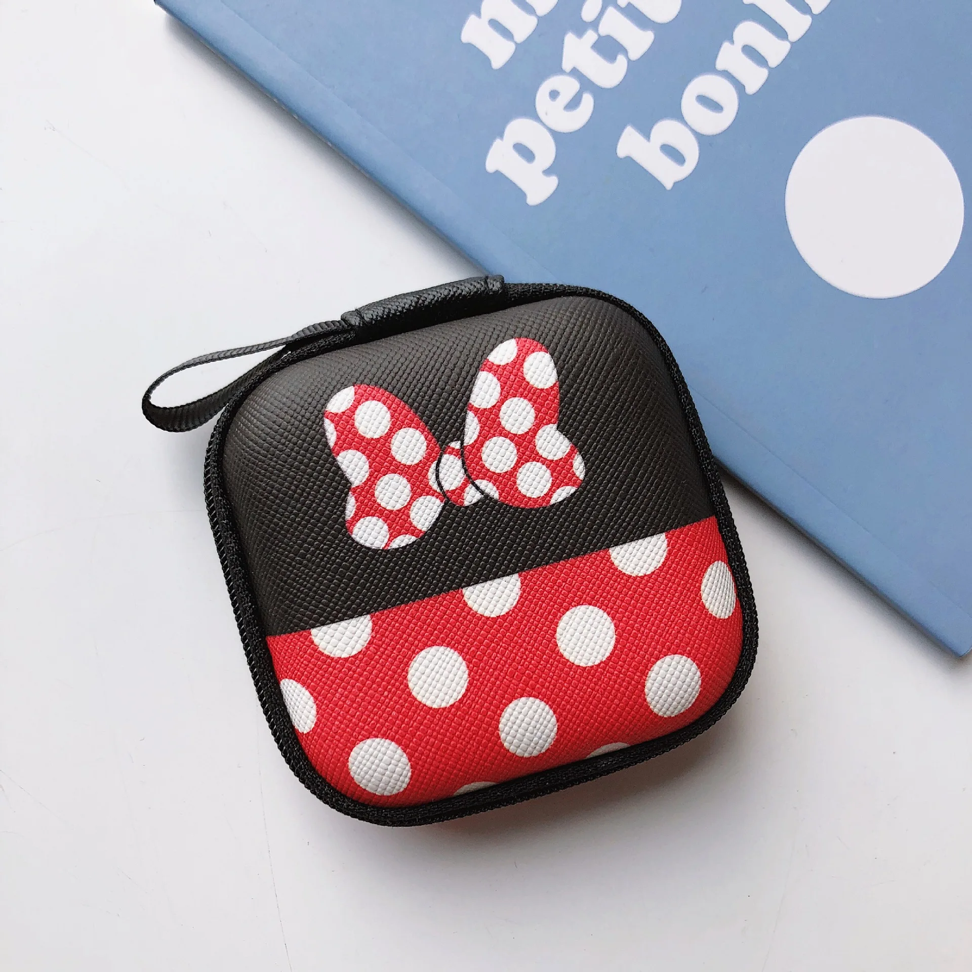 Disney Mickey Minnie cartoon coin purse stitch boy girl coin bag handbag earphone clutch charger data cable storage box purses