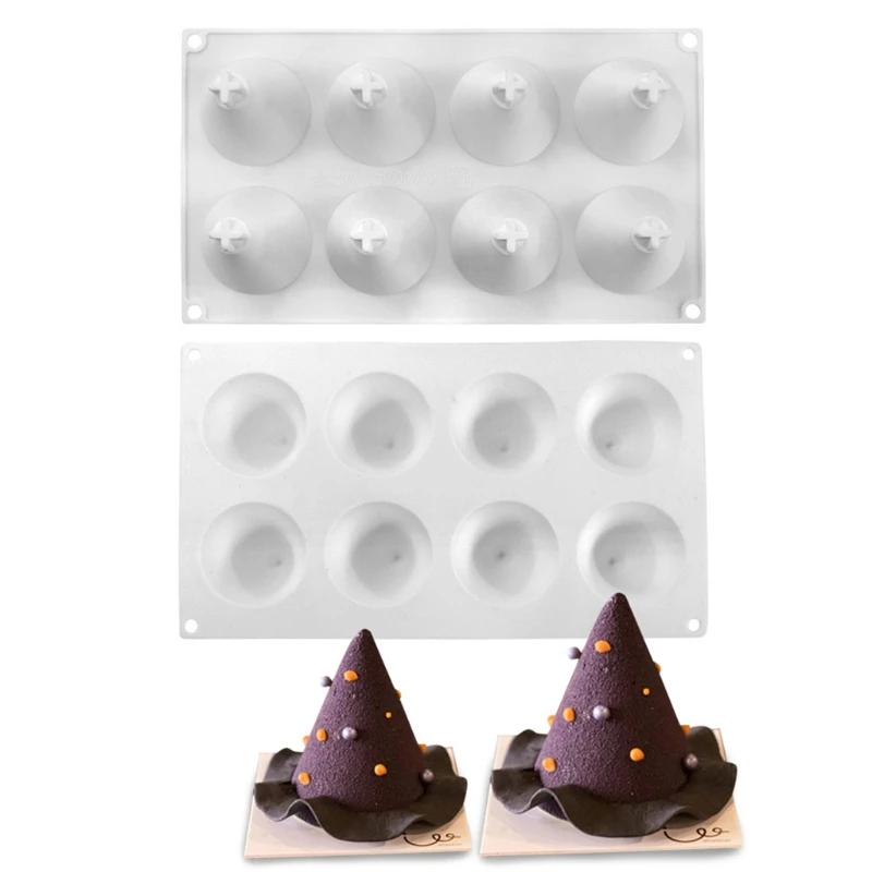 8 Cavity Christmas Tree Silicone Molds Chocolate Candy Mold Small Baking Mold Cake Topper Xmas Tree Shape for Decor