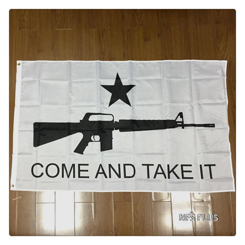 American Gonzales Flag Come And Take It 3x5 Feet Polyester Gun Cannon Design Home Party Garden Bike Historical Flags Banners