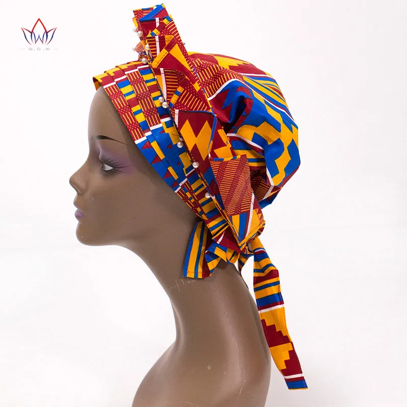 Already Made African Head Tie For Women Nigerian Girls Scarves Women Head Wrap Pure Cotton Beautiful Wedding Turban WYB462