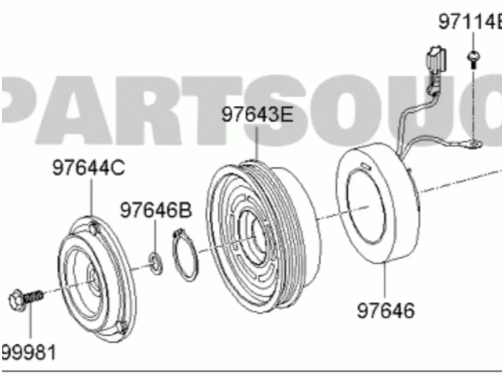 

New HS-18 Ac Compressor Clutch For Car Kia Sorento 97701-3E350 977013E350 2002-2009