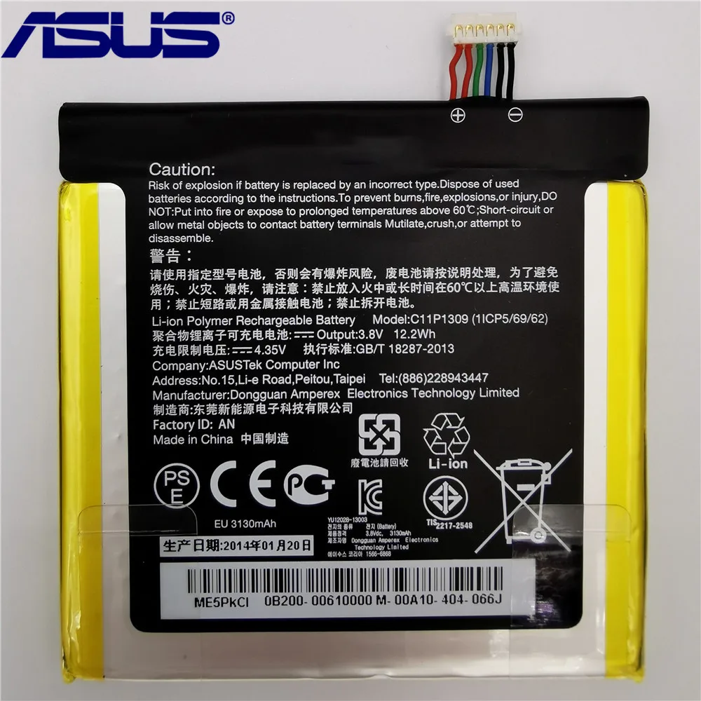 ASUS 100% Original 3130mAh C11P1309 Battery For Asus Fonepad Note FHD 6 ME560CG K00G Phone High Quality Battery+Free Tools