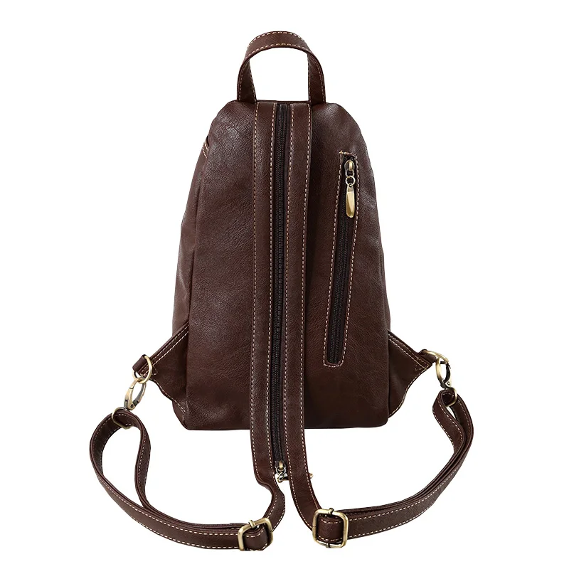 Vintage Soft PU Leather Backpack Women Purse Mini Lady Shoulder Bags Small Travel Casual School Crossbodys Bag for Female