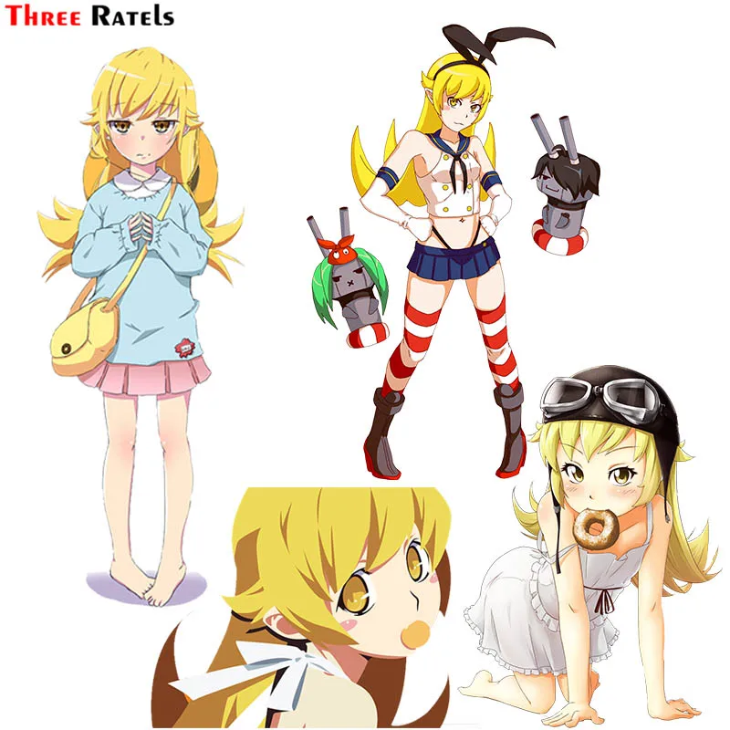 Drei Ratels F5 Oshino Shinobu Nette Anime Mädchen Für Monogatari Aufkleber Kinder Auto & bike & laptop & helm & motorrad Aufkleber