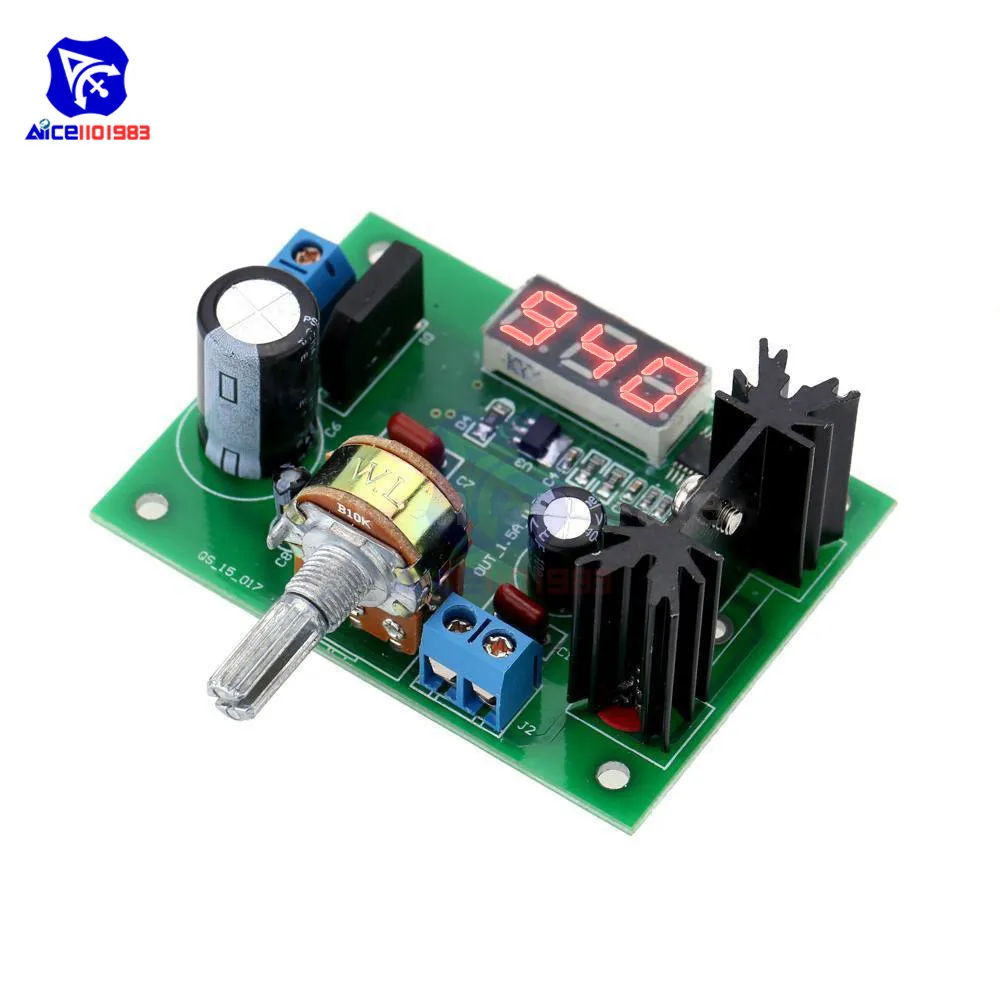 diymore LM317 AC 0-22A/DC 0 -30V to DC 1.25 -28V 2A Step Down Buck Converter Module Voltage Regulator Voltmeter for Arduino