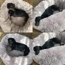 Warm Fleece Dog Bed Round Cozy Mat #3