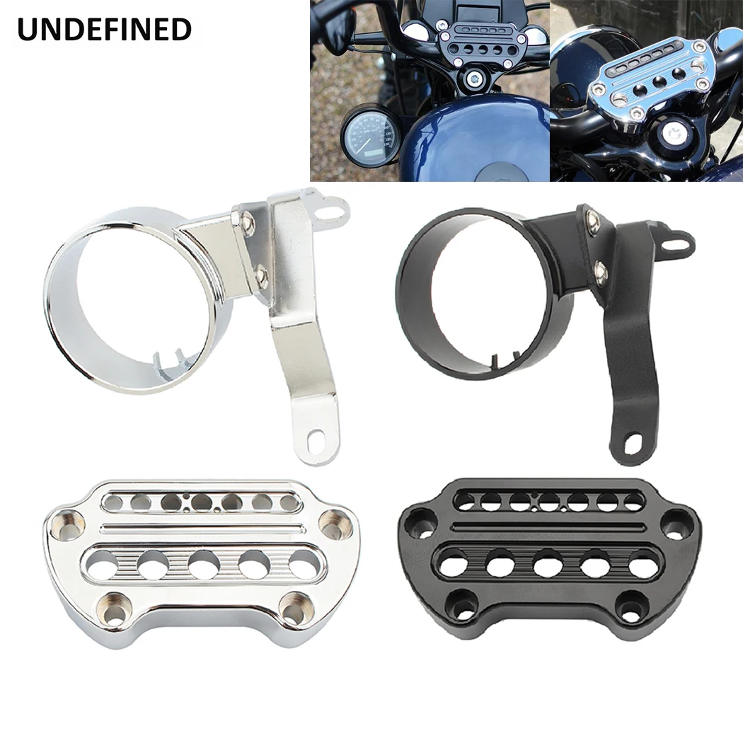 Motorcycle Speedometer Side Mount Bracket Relocation Cover Housing W/ Handlebar Top Clamps for Harley Sportster 883 XL 2004-2020