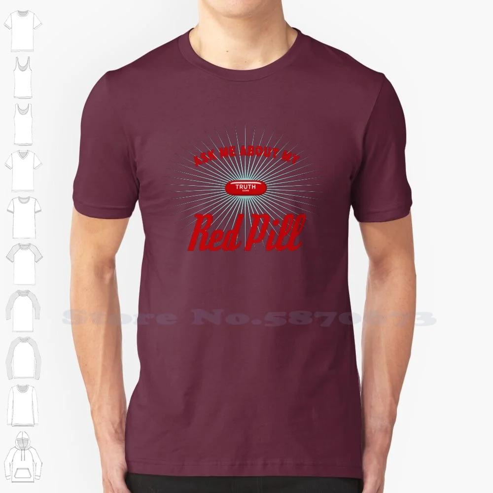 Red Pill Truth Shirt 100% Pure Cotton T-Shirt Red Pill Redpill Nwo New World Order Chemtrails Agenda 21 Agenda Twenty One