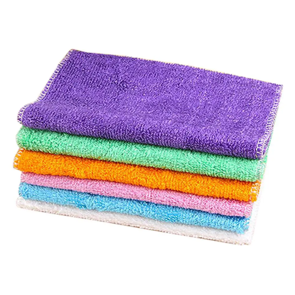 Dish Towel Dishcloth Bamboo Fiber Oil Washing Towels Anti-grease Anti-bacteria Super Absorbent Scouring Pad Kitchen Gadget