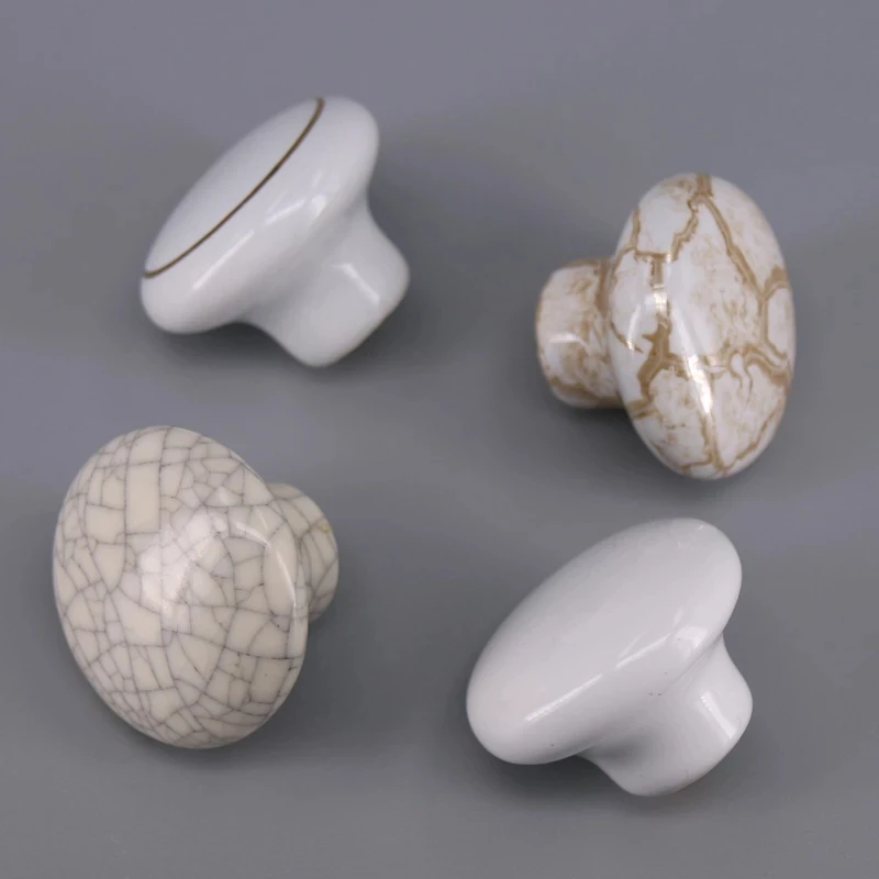 1PCS Round Ceramic Knobs used for Cabinet Doors, Drawers, Chests, Decorative Kids Room White/Crackle/Marble Knob pull Handle