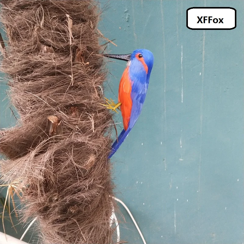 

cute simulation blue&orange kingfisher model foam&furs bird gift about 22cm xf2443