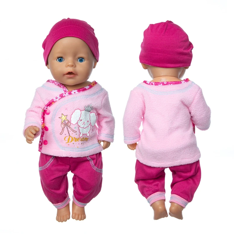 

New Suit+Hat Doll Clothes Fit 17 inch 43cm Doll Clothes Born Baby Suit For Baby Birthday Festival Gift