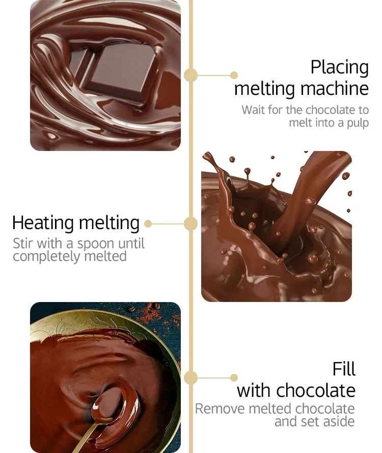 Máquina de fusão de chocolate comercial display digital painel com três cilindros mais quente fabricante de têmpera de chocolate com ce