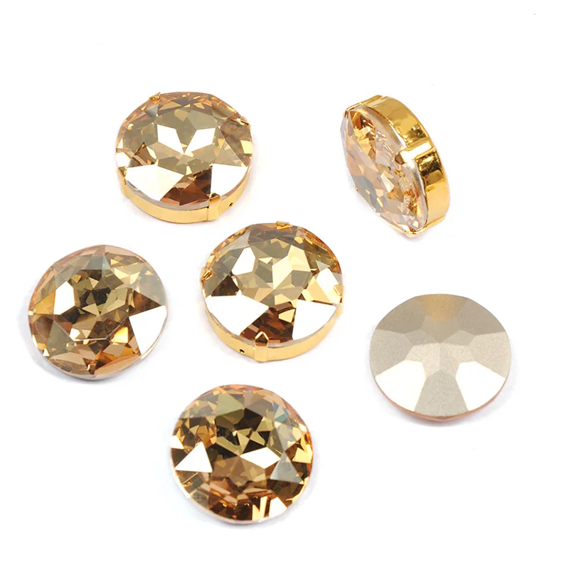 YANRUO 1201 Runde 27mm Genähte Steine Glaskristalle Große Strasssteine Rivoli Pointback DIY Diamantsteine für Schmuck und Kleidung – Detail 27