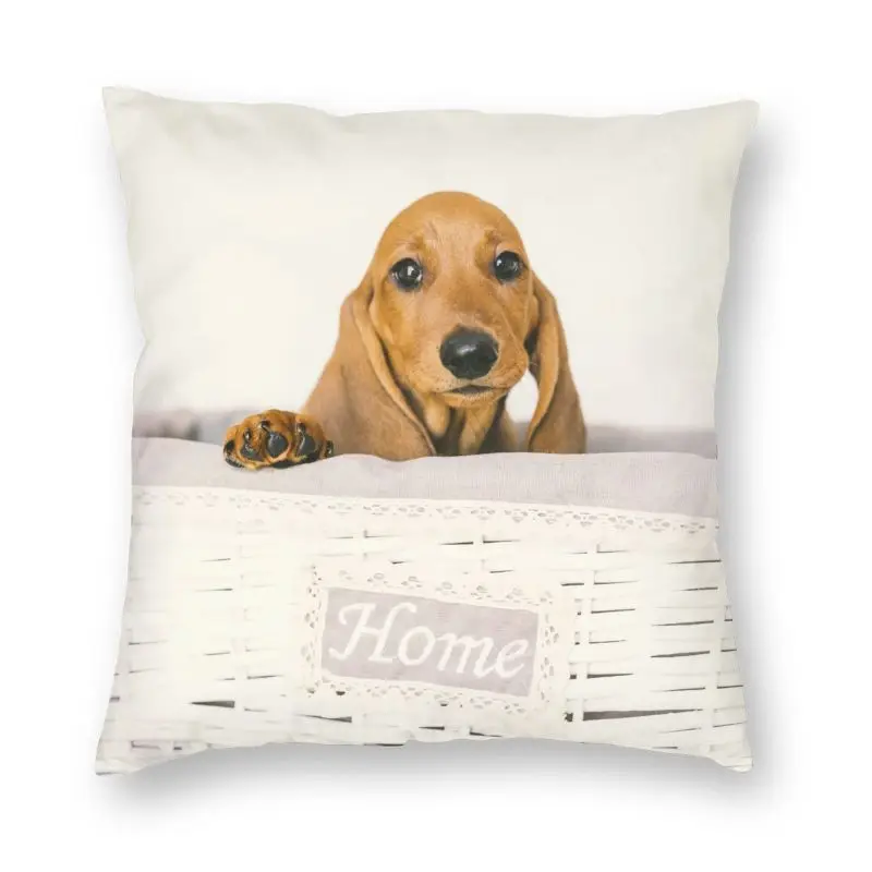 Fashion Cute Dachshund Dog Print Pillow Cover Decoration 3D Printing Sausage Wiener Badger Dogs Cushion Cover for Living Room