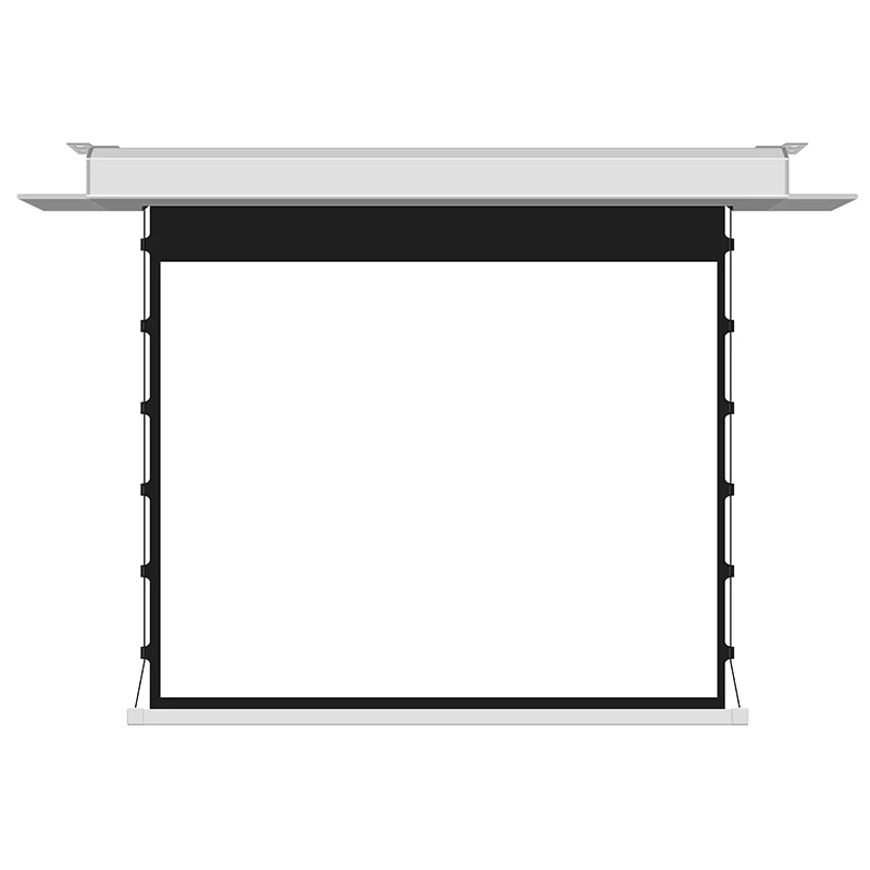 Future Ceiling-Recessed Electric Tab-Tensioned Projection Screen With Cinema White Fabric