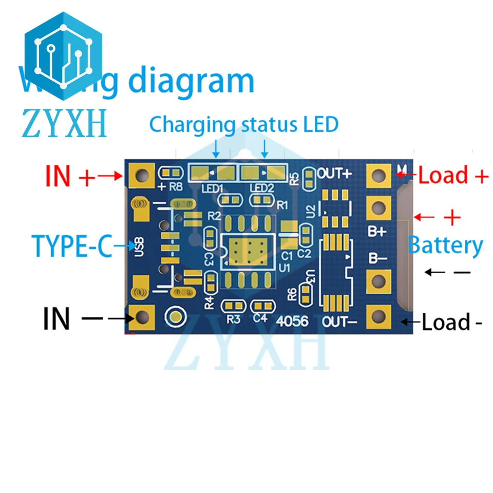 5 قطعة نوع C المصغّر المصغّر USB TP4056 5 فولت 1A شاحن مجلس الليثيوم 18650 بطارية ليثيوم أيون حماية شحن وحدة وظائف مزدوجة