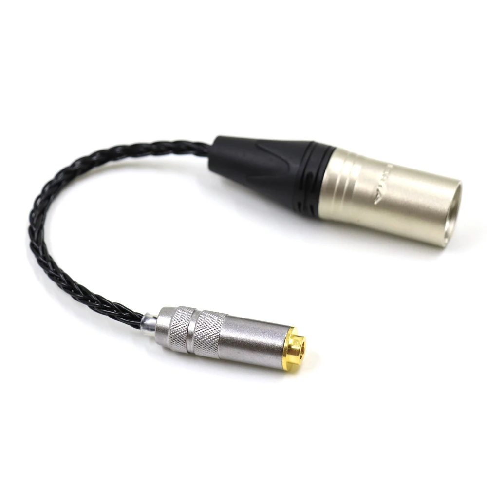 هالدين HIFI 7N الفضة مطلي 4pin XLR متوازن ذكر إلى 4.4 مللي متر متوازن أنثى كابل محول الصوت XLR إلى 4.4 موصل DIY10cm
