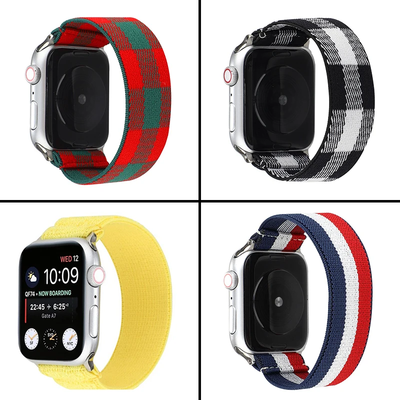 Scrunchie حزام ل أشرطة ساعة أبل SE 6 5 4 40 مللي متر 44 مللي متر مرونة النسيج سوار ل iwatch سلسلة الفرقة 3 2 38 مللي متر 42 مللي متر حزام الساعات