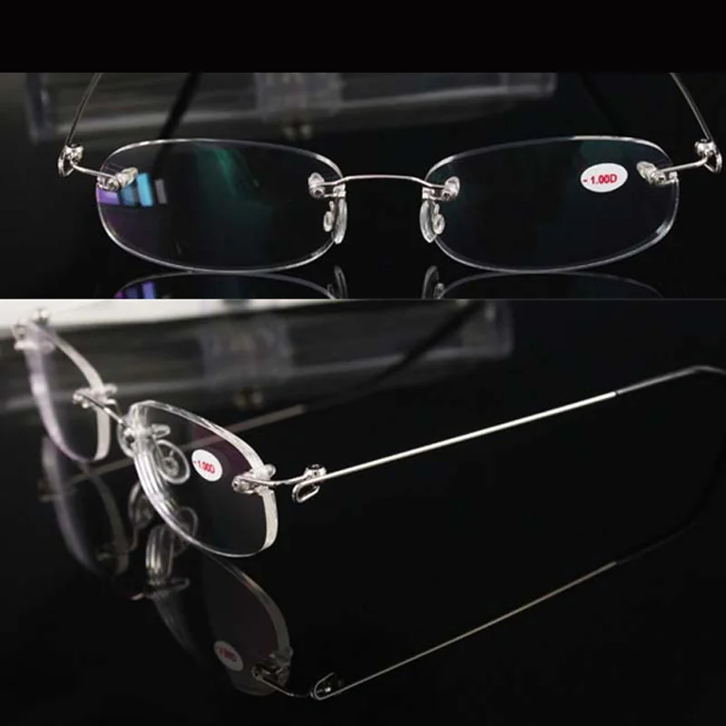 Rimless Metal Frame Nearsighted Glasses Ultralight Shortsighted Myopia Glasses Women Men -1.0 -1.5 -2 -2.5 -3 -3.5 -4.0