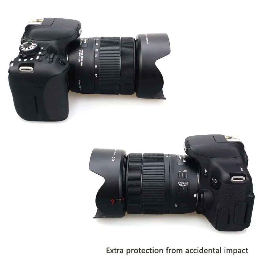 JJC Lens Hood for Canon EF-S 18-135mm f/3.5-5.6 is USM, RF 24-104mm F4 L IS USM Lens on Canon EOS R6 80D 77D 60D Replaces EW-73D