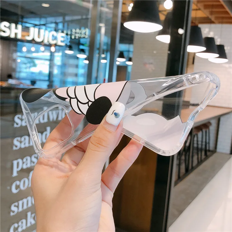 Capa de silicone para iphone, capinha da moda com desenhos, mickey, minne, para iphone 12, 11 pro, max, x, xr, xs, max, 7, 8, 6s, plus, se, à prova de choque, macia