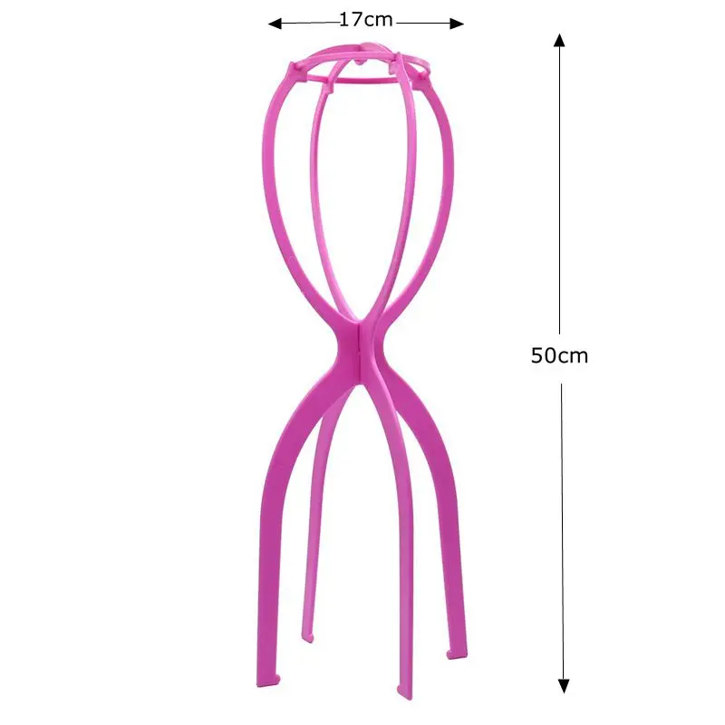 50 см черный/розовый цвет Регулируемая высокая подставка для парика пластиковый подставка для парика портативный складной для укладки дисплей женский длинный парик