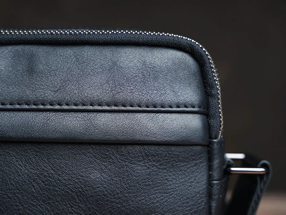 NUPUGOO Casual männer Schulter Tasche Aus Echtem Leder Klassische Umhängetasche Einfache Crossbody Hohe Qualität Leder Für 9,7 Zoll iPad – Detail 10
