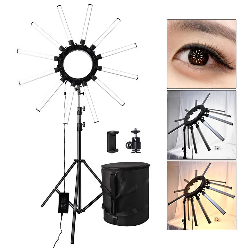 

fosoto Multimedia Extreme Led Video Light 180W photography Light Ring Lamp With Tripod For Makeup Youtube live broadcast